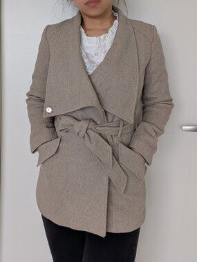 Beige wrap coat